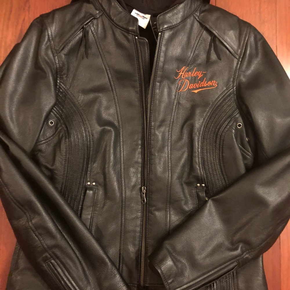 Ladies Leather Harley Jacket.